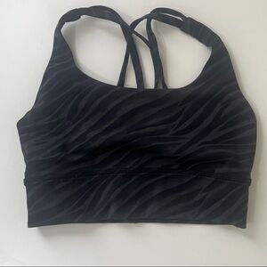 lululemon athletica Black Zebra Sports Bra Sz 4
